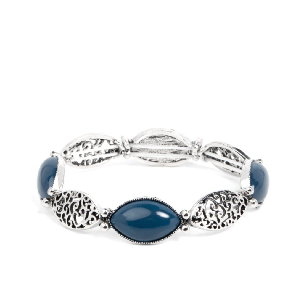 Elegant Silver and Blue Bracelet Garden Rendezvous Fashion Jewelry
